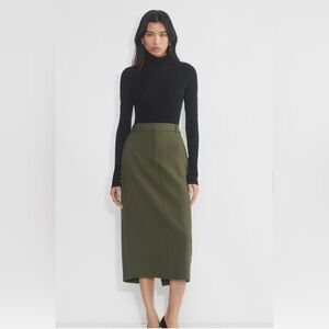 Aritzia Babaton Chisel Maxi Skirt. Olive Green. Size 2US